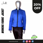 Women Ice Blue Fabric Jacket AR-35