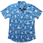 Blue Printed Cotton Casual Shirt